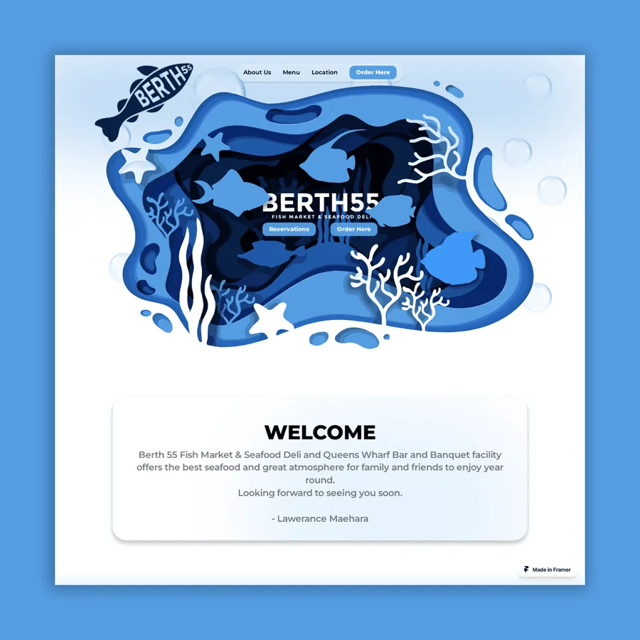 Berth 55 Fish Market Los Angeles — website by Webeaut Media